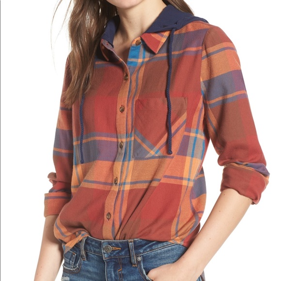 bp Tops - Hooded Button down